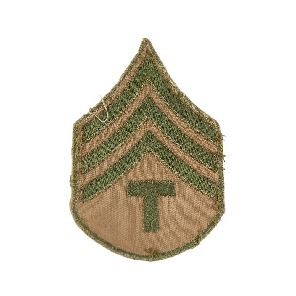 WWII era US Military Technician 4th Grade T/4 Patch Tan Green Army Vintage Rank